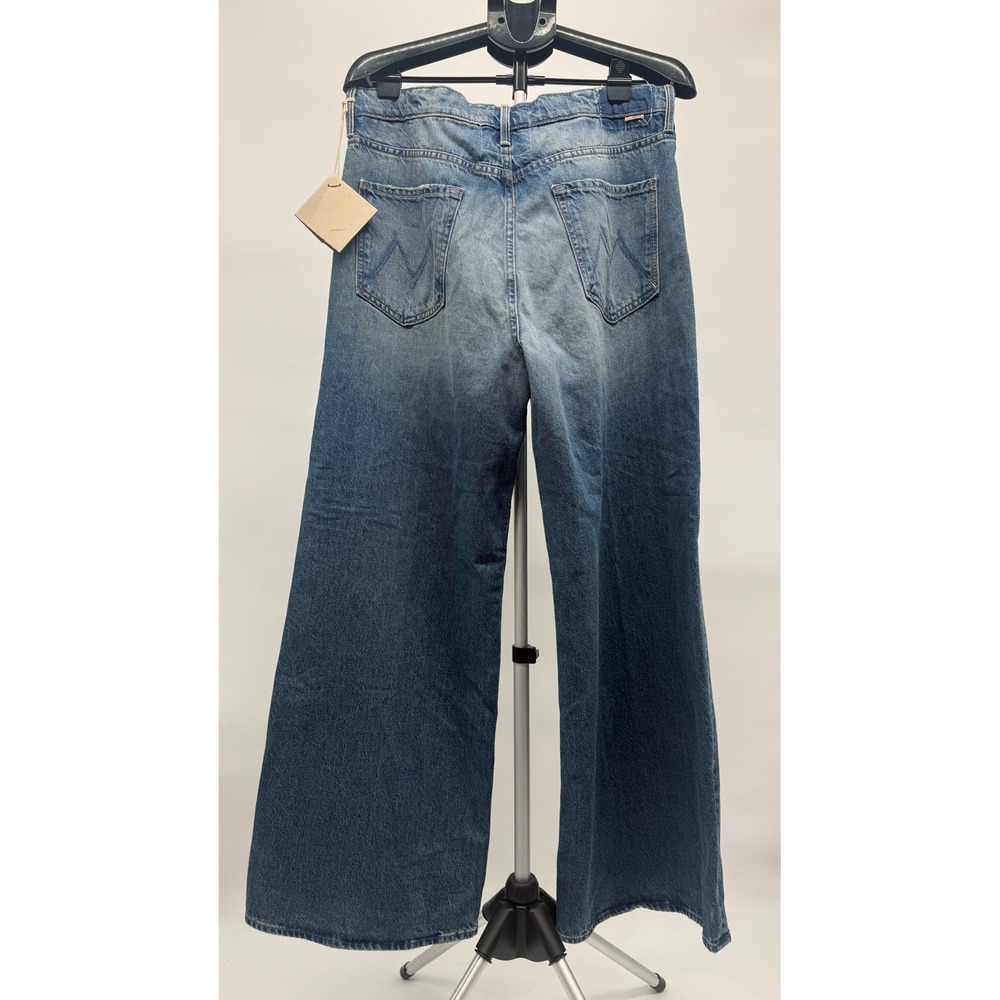 NWT MOTHER Superior The Ditcher Roller Zip Sneak Jeans 33 Wide Leg High Rise - Picture 3 of 10